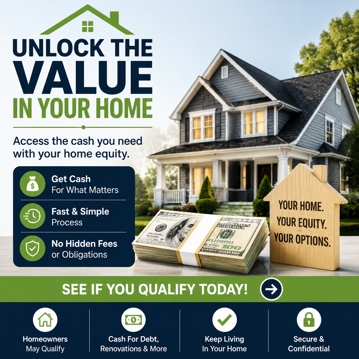 Happy family reviewing home financial options together